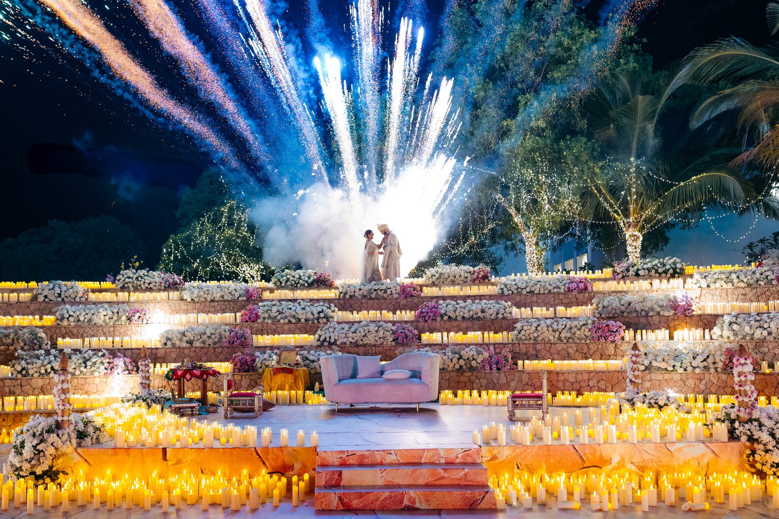 Sonia & Miraj — fireworks over their Indian wedding in Zanzibar by Kevins Events